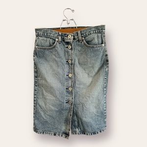 J Crew button front denim skirt